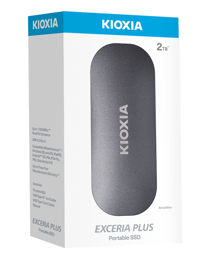 2TB KIOXIA EXCERIA PLUS G2 USB 3.2 1050/1000 MB/s LXD10S002TG8