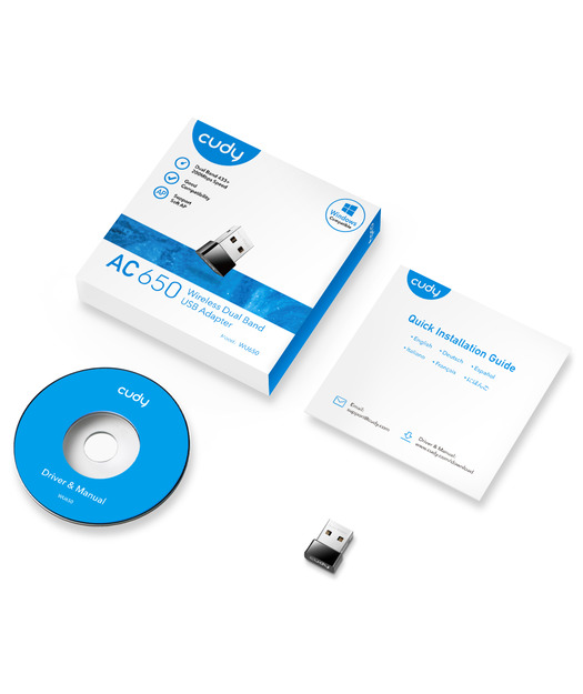 CUDY AC650 WiFi Mini USB Adaptör