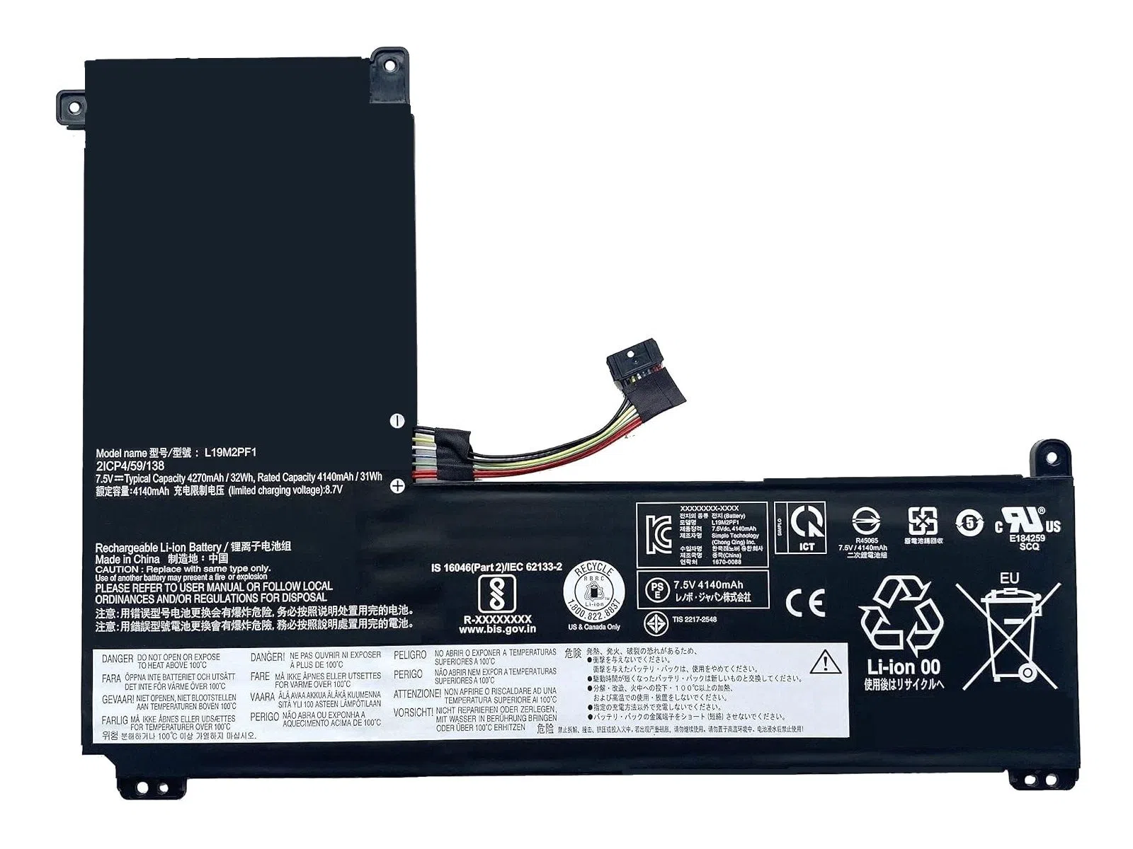 RETRO Lenovo IdeaPad 1-14IGL05, L19M2PF1 Notebook Bataryası