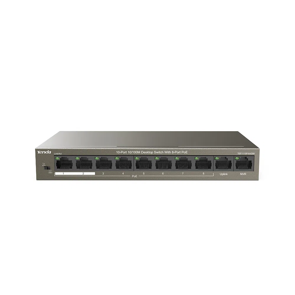 Tenda TEF1110P-8-63W 10 Port 10/100 PoE Switch