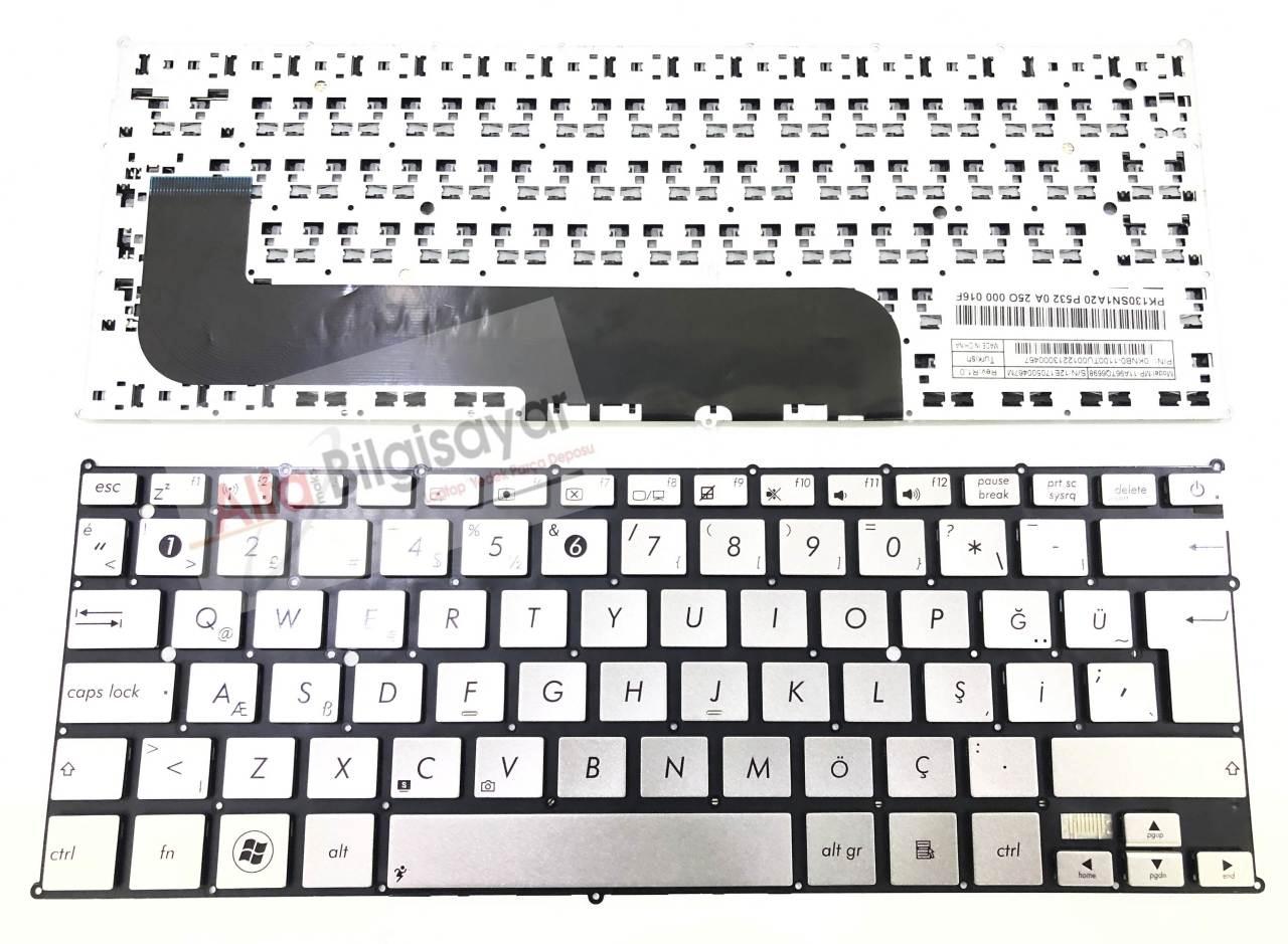 Asus Zenbook UX21, UX21E, UX21A Klavye Gümüş Gri Renk Türkçe Tuş Takımı
