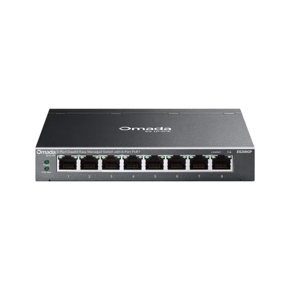 TP-Link Omada ES208GP 8 Port Yönetilebilir 64W PoE Switch