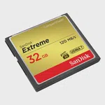 SanDisk Extreme CF 120MB/s, 85MB/s write, UDMA7, 32GB