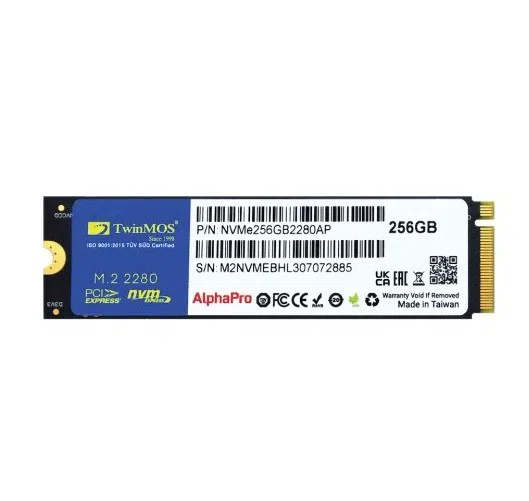 TwinMOS AlphaPro 256GB NVMe M.2 SSD(3600/3250Mb/s)