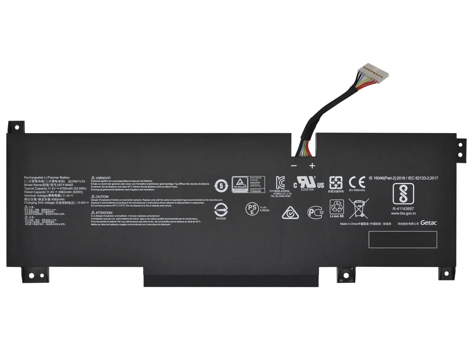 Retro Msi BTY-M492 Notebook Bataryası 11.4v 4700mah 54wh RMSL-030