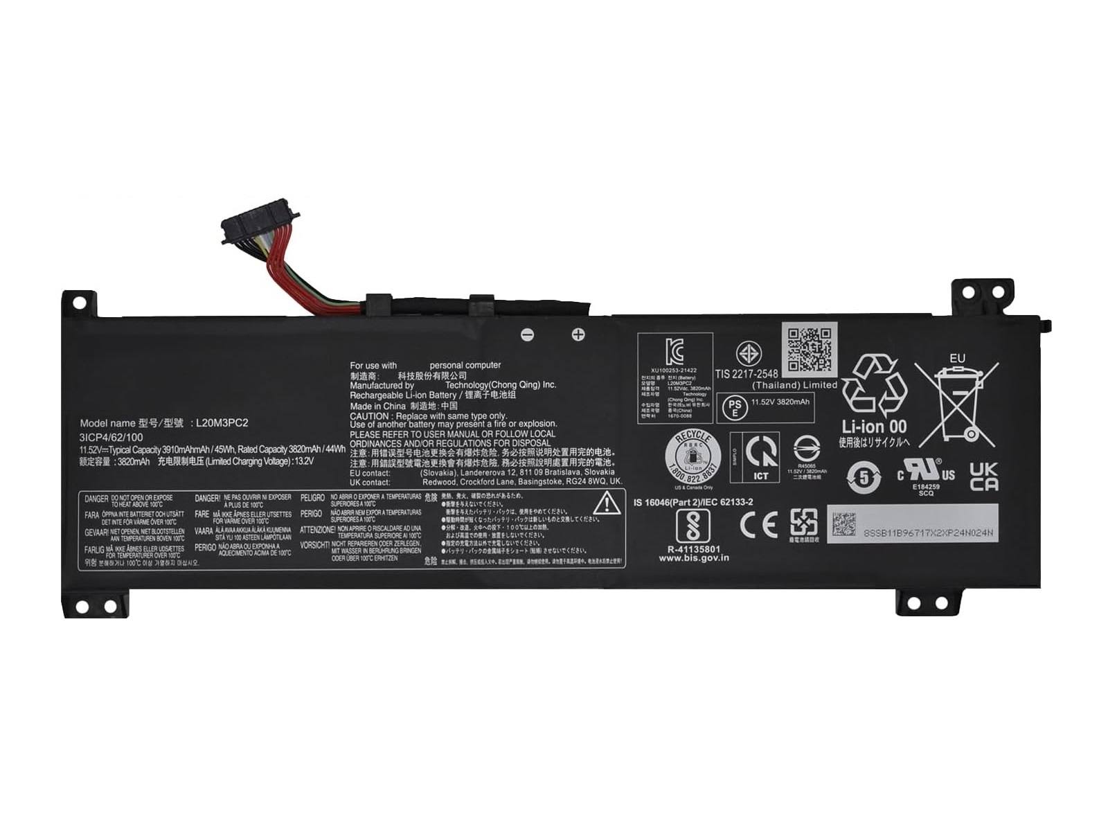 RETRO Lenovo L20M3PC2 Notebook Bataryası