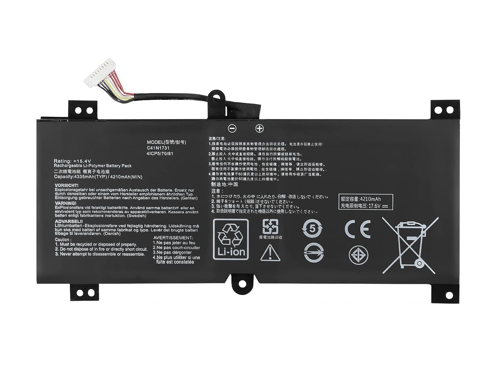 RETRO Asus C41N1731 Notebook Bataryası - Ver.1