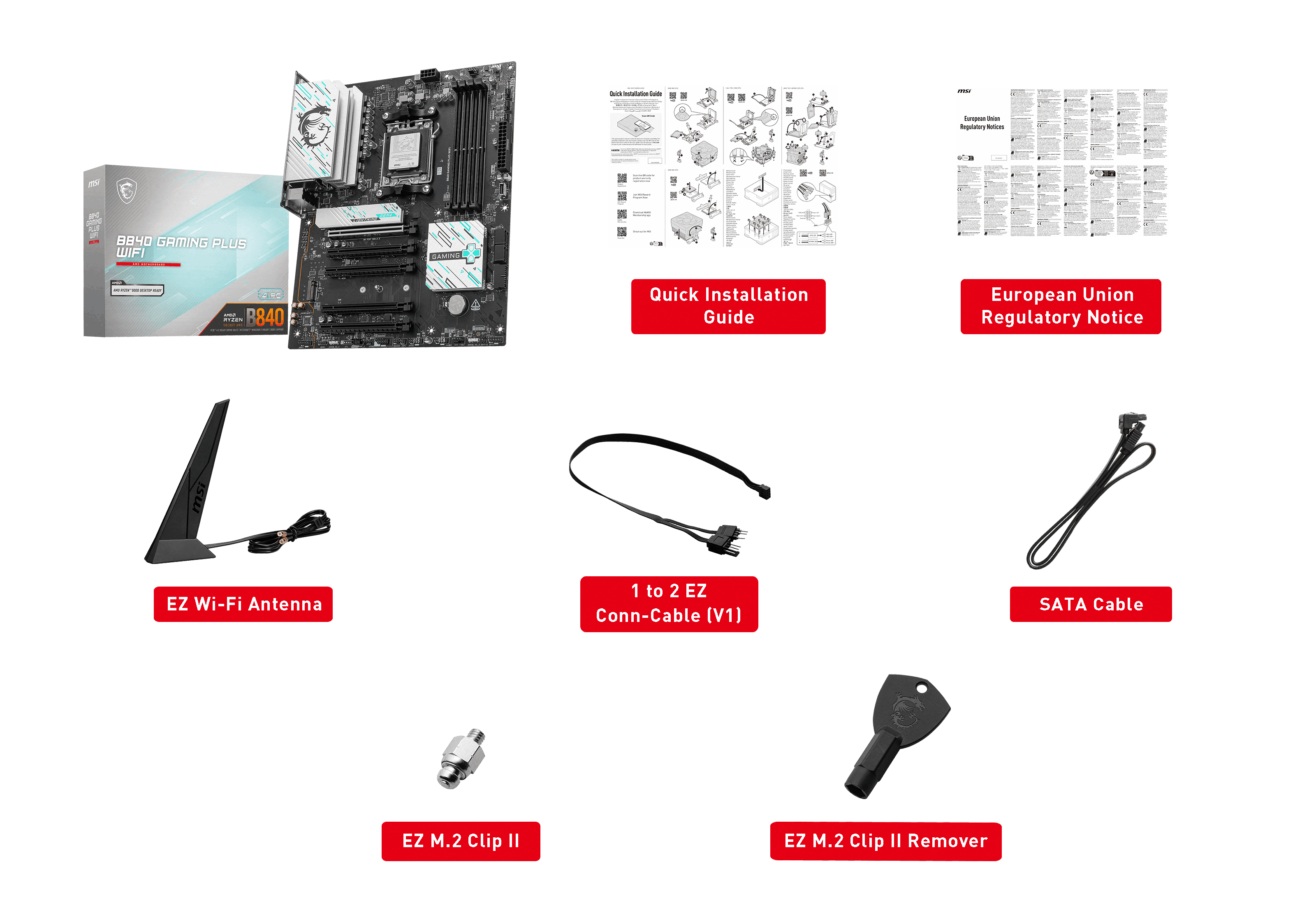 MSI B840 GAMING PLUS WIFI AM5 DDR5 8000(OC)Mhz ATX Gaming (Oyuncu) Anakart