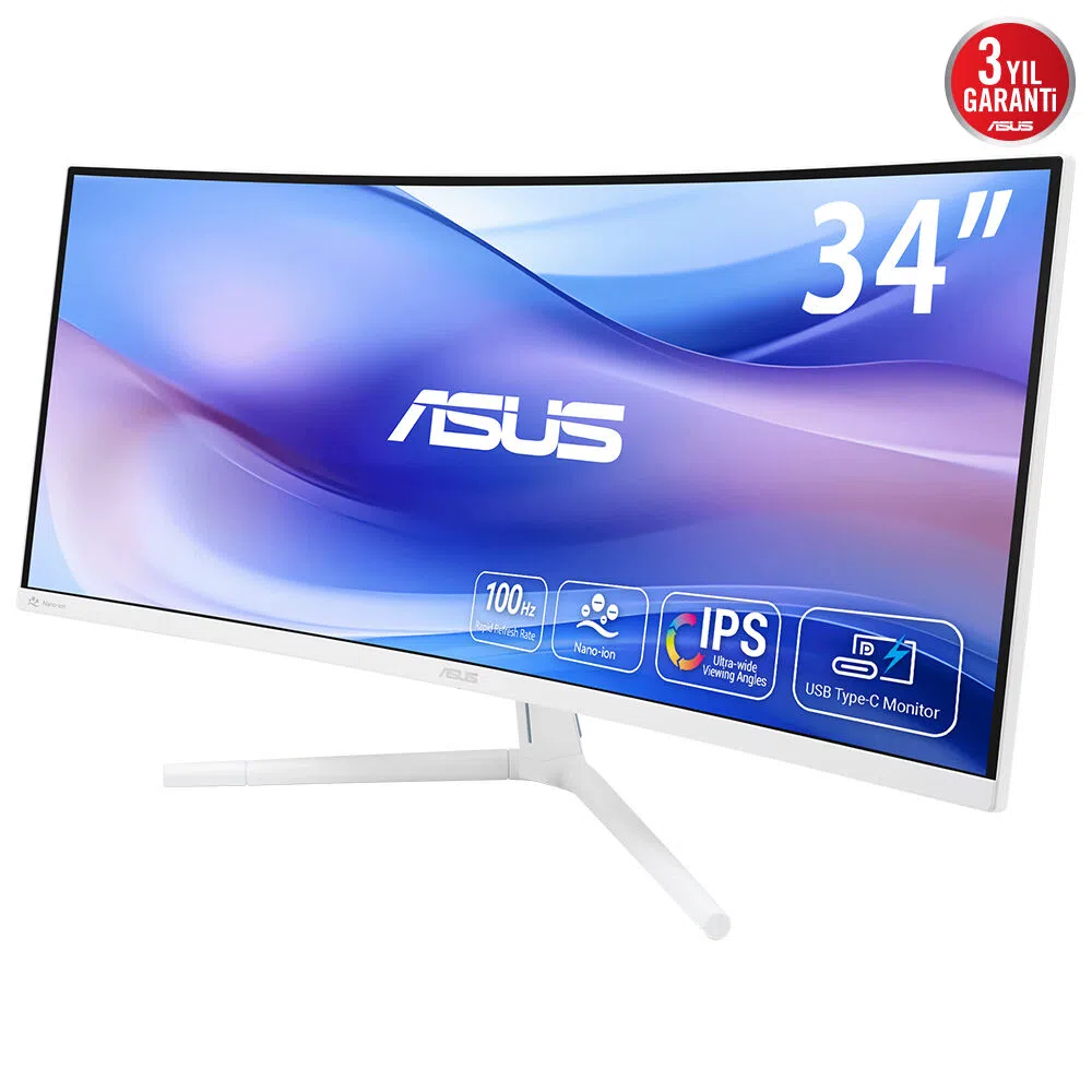 ASUS VU34WCIP-W 34 VA KAVİSLİ NANO IYON