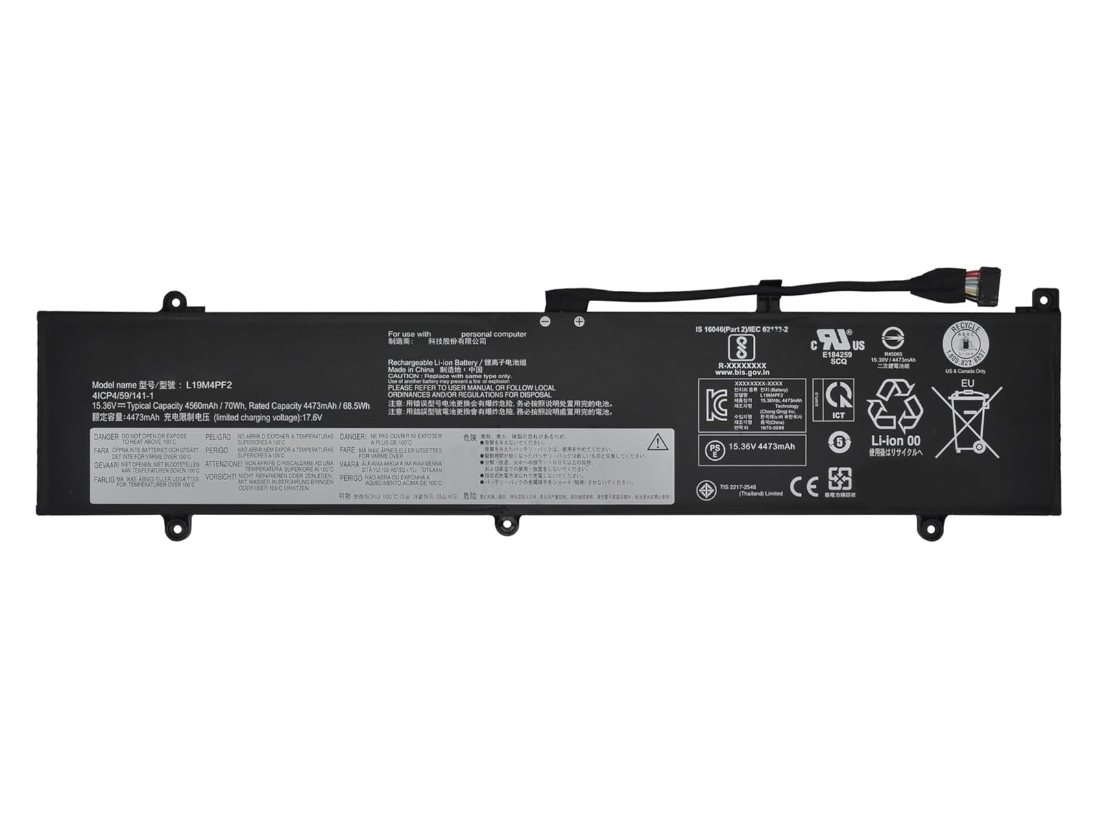 RETRO Lenovo IdeaPad Slim 7-15IMH05, L19M4PF2 Notebook Bataryası