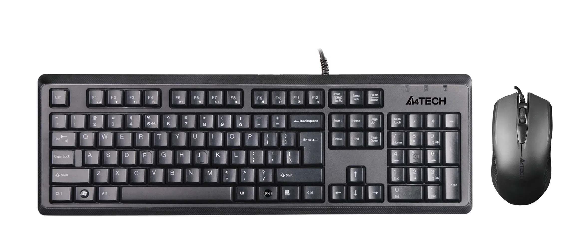 A4Tech KR-9276 Kablolu Klavye Mouse Set Siyah