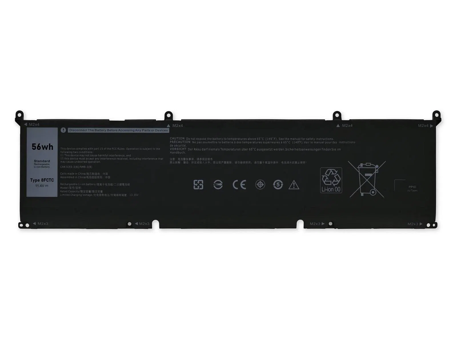 Retro Dell 8FCTC Notebook Bataryası 3 Cell 56wh