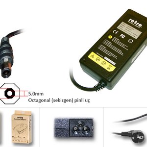 RETRO Dell 65W Pinli Sekizgen Uç Notebook Adaptör RNA-DL03