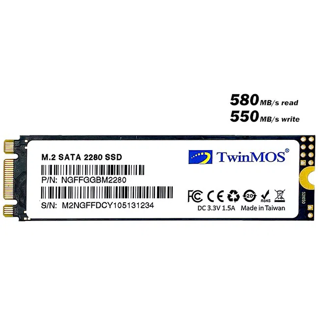 TwinMOS Internal 256GB M.2 SATA3 2280 SSD
