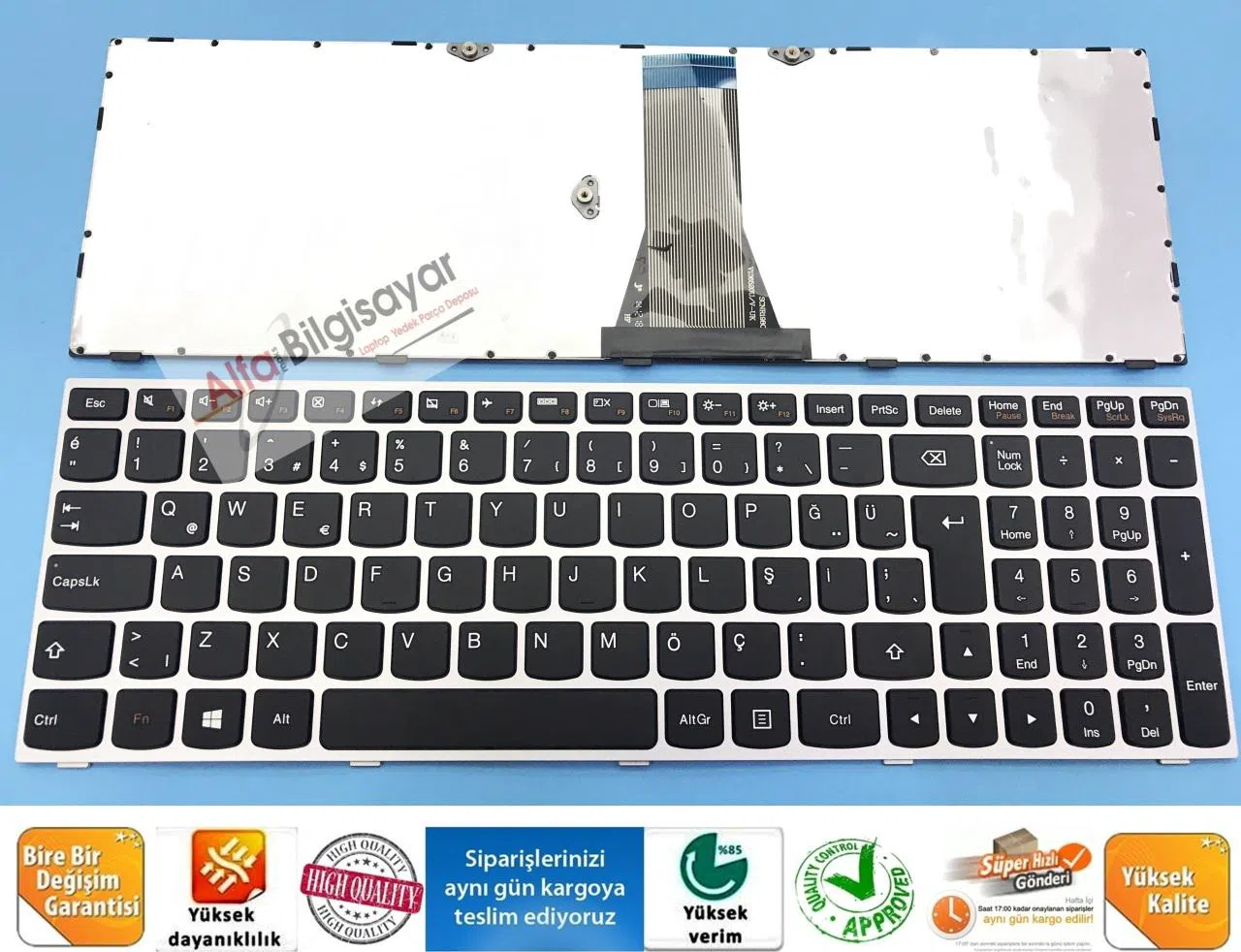 LENOVO IDEAPAD G70  KLAVYE TUŞ TAKIMI SIFIR Q-TÜRKÇE ORJINAL A++