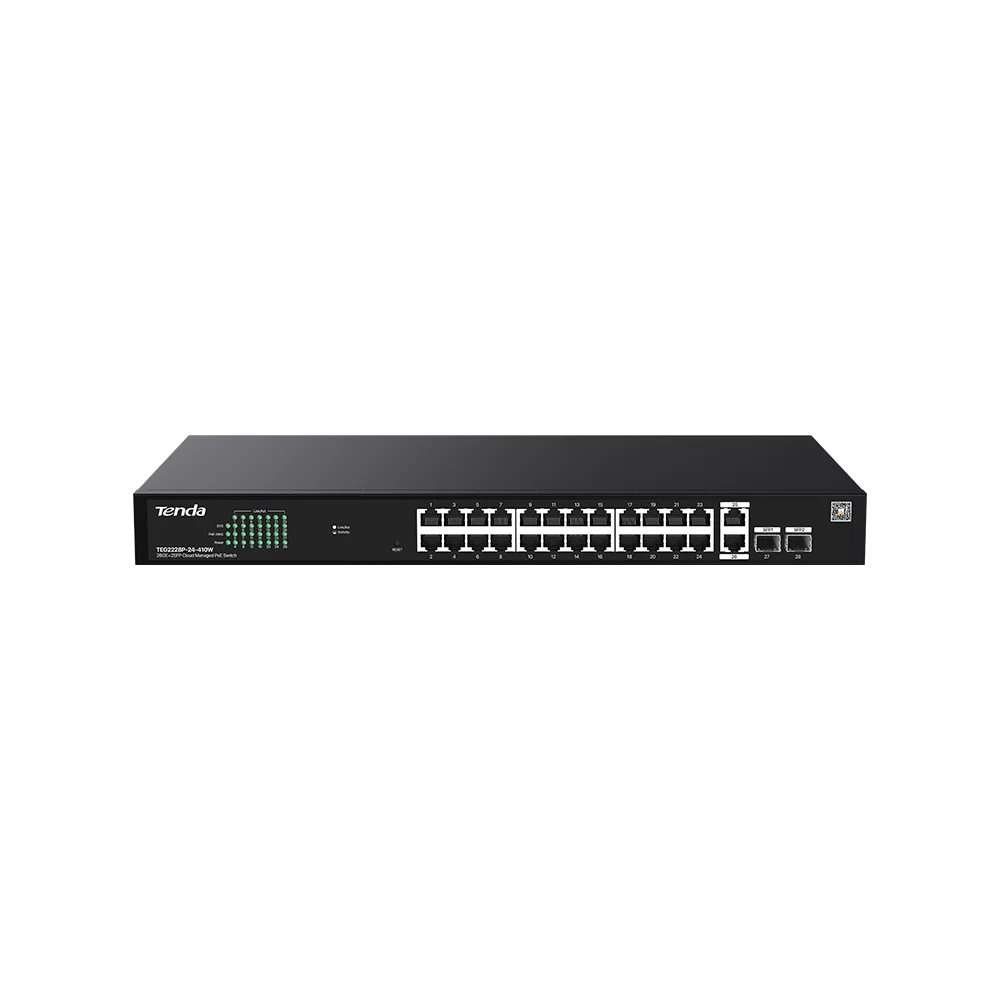 Tenda TEG2228P-24-410W 24 Port Yönetilebilir PoE Switch
