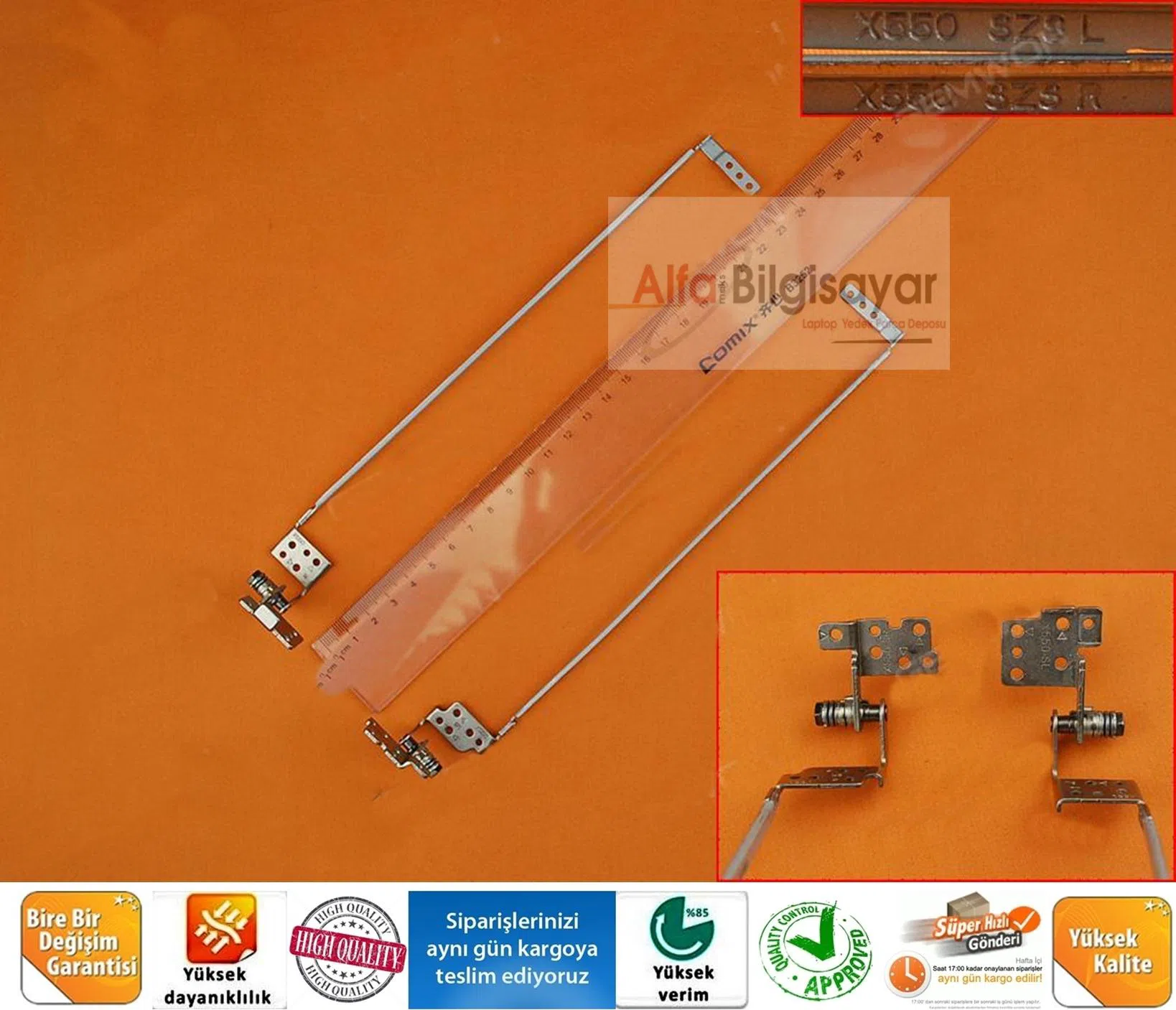 Asus X550LN-XO069DA, X550LN-XO076H menteşe Takımı Sağ Sol