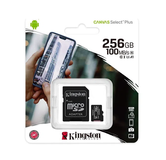 Kingston Canvas Select Plus 256GB microSDXC 150MB/s Adaptörlü