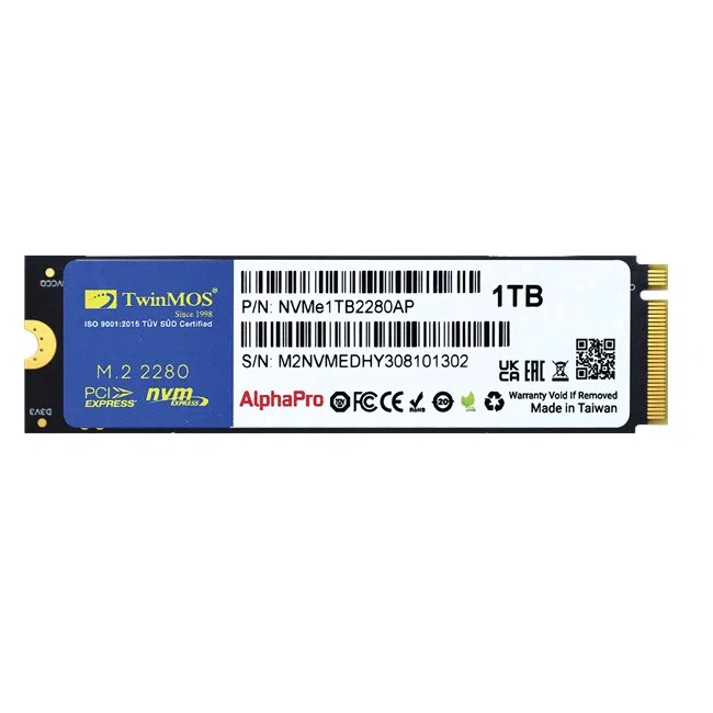 TwinMOS AlphaPro 1tb NVMe M.2 SSD(3600/3250Mb/s)