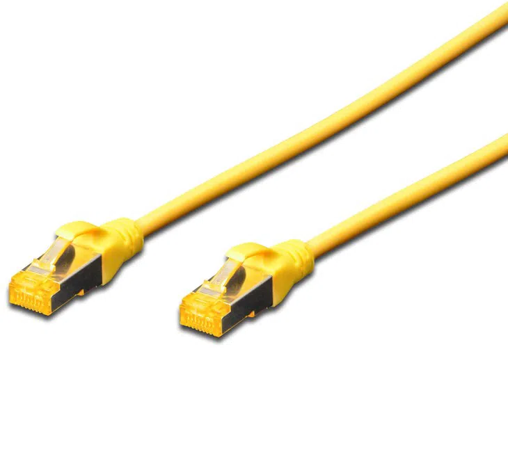 Digitus Cat6A Zırhlı Patch Kablo Sarı (0.25m)
