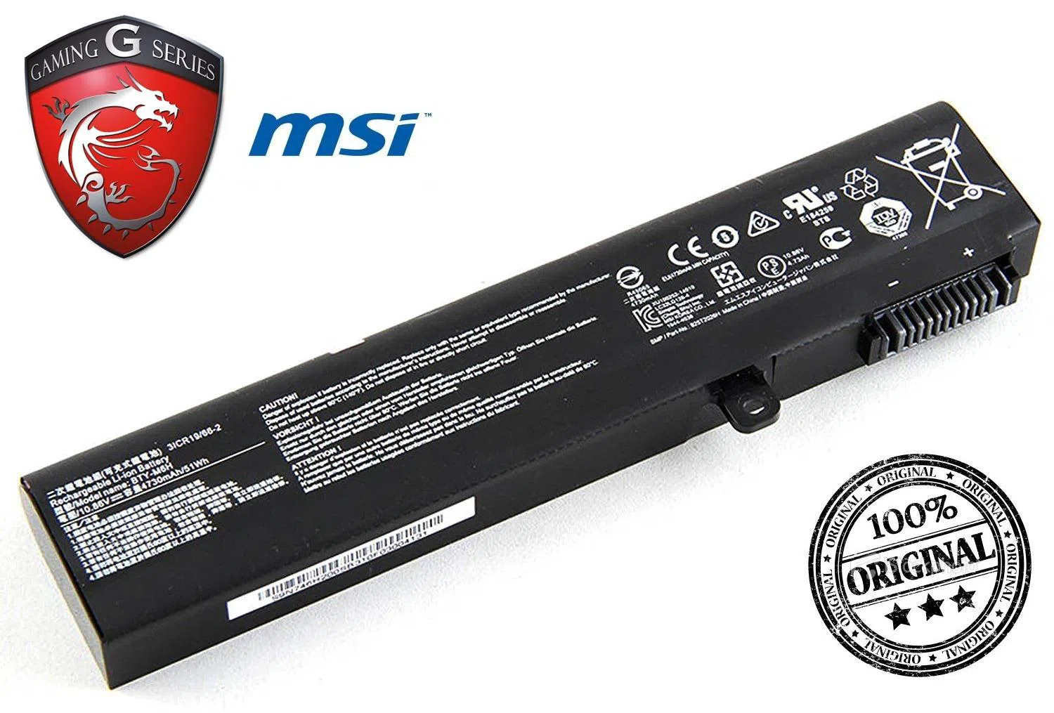 MSI BTY-M6H GL72 GP72 GL62,GP62,GE72,GE62 PE60 PE70 GE63 Batarya
