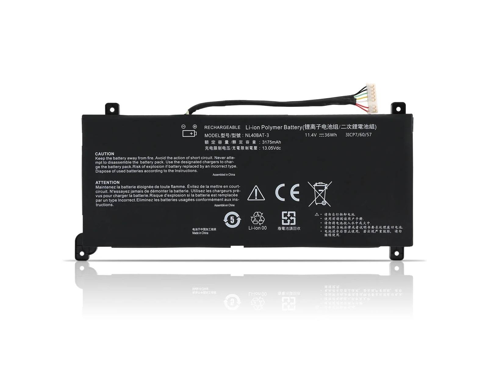 RETRO Clevo NL40BAT-3 Notebook Bataryası