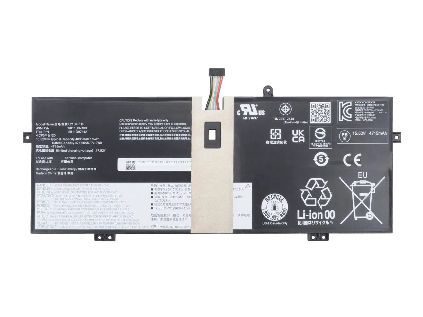 RETRO Lenovo Yoga 9-14IAP7, L21B4PH0 Notebook Bataryası