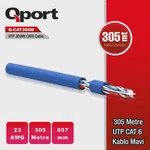 Qport Q-CAT6M UTP 305 m 23 AWG Mavi Cat6 Network Kablo