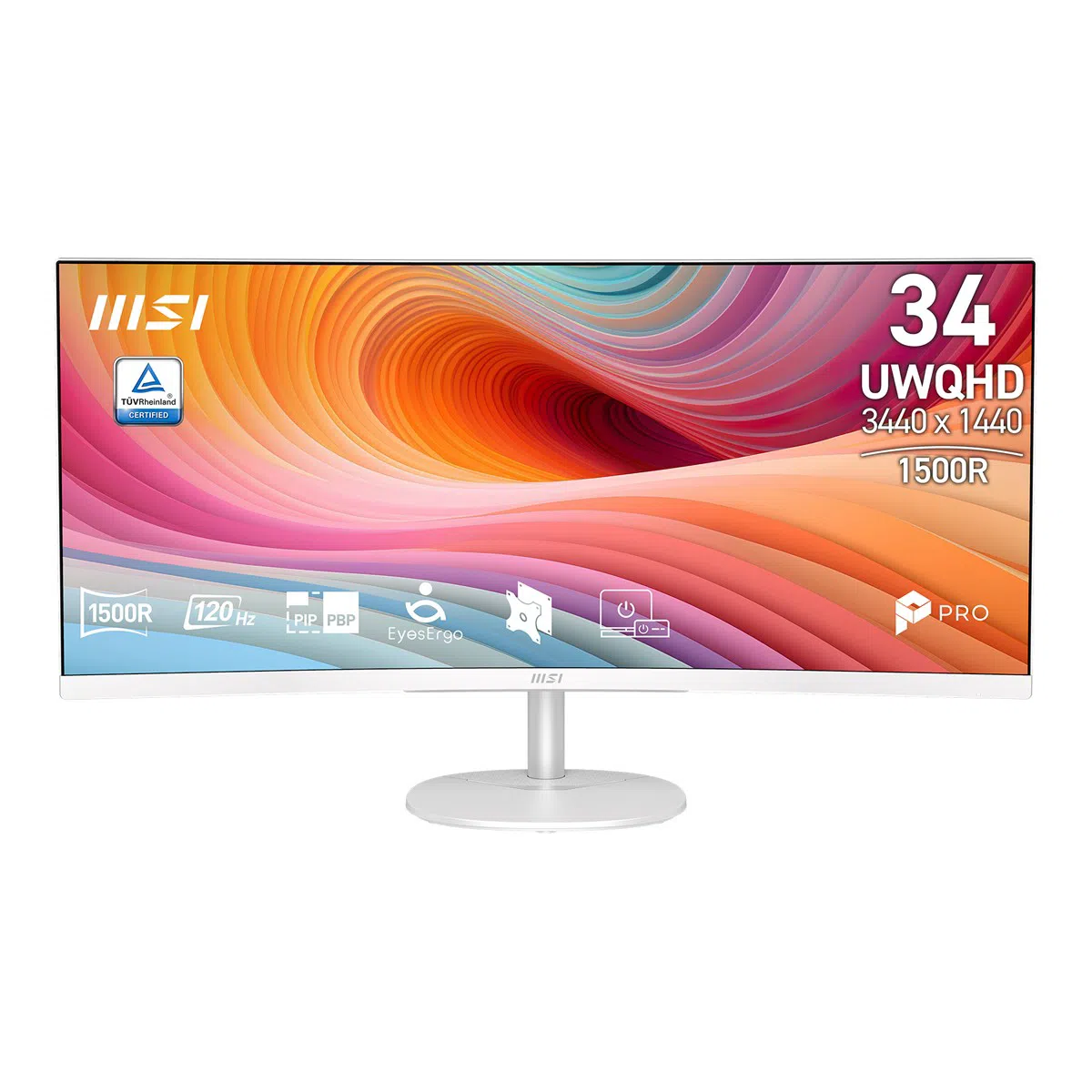 MSI PRO MP341CQW E12 34" UWQHD 120Hz Kavisli Monitör Beyaz