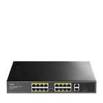CUDY 16Port 10/100 PoE+2GB Up200W Switch