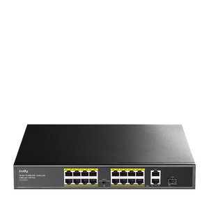 CUDY 16Port 10/100 PoE+2GB Up200W Switch