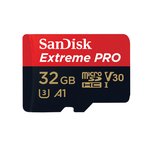 SanDisk Extreme microSDHC 32GB + SD Adapter + Rescue Pro Deluxe 100MB/s A1 C10 V30 UHS-I U3