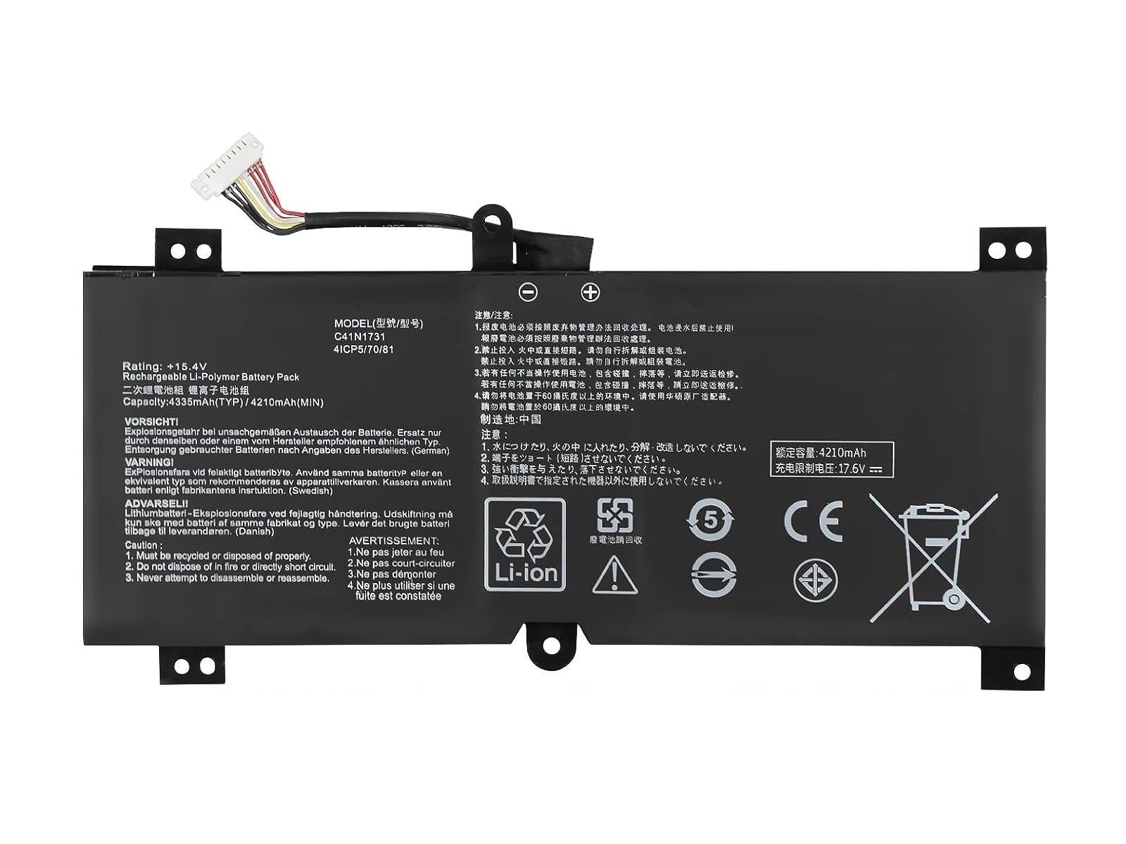 RETRO Asus C41N1731 Notebook Bataryası - Ver.1
