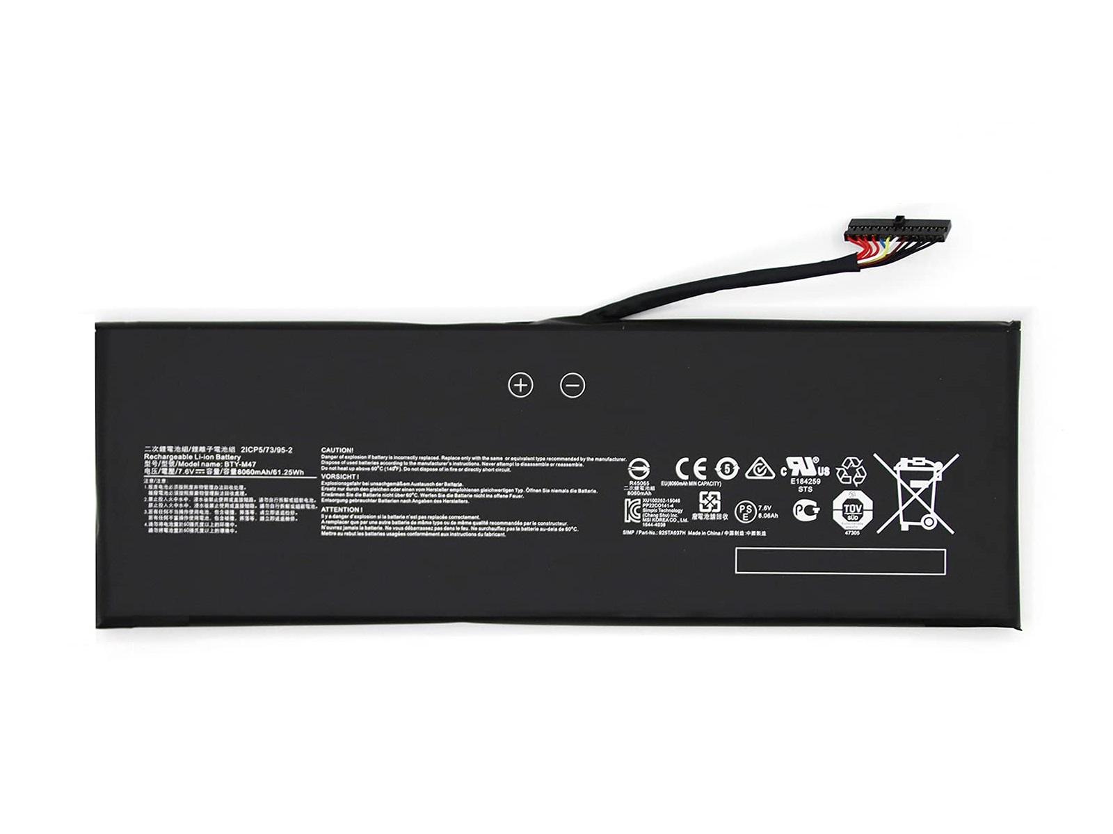 RETRO MSI GS40, GS43, BTY-M47 Notebook Bataryası