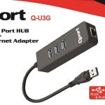 QPORT Q-U3G USB 3.0 ÇOKLAYICI/GIGABIT ADAPTÖR