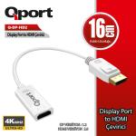 QPORT Q-DP-HD2 DISPLAY PORTUNDAN HDMI CEVIRICI 4K 60HZ
